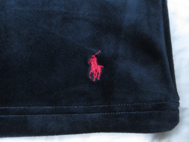 未使用品 POLO RALPH LAUREN ラルフローレン ベロア クルーネック シャツ XL ホームウェア 裾ポニー ポニー刺繍_画像1