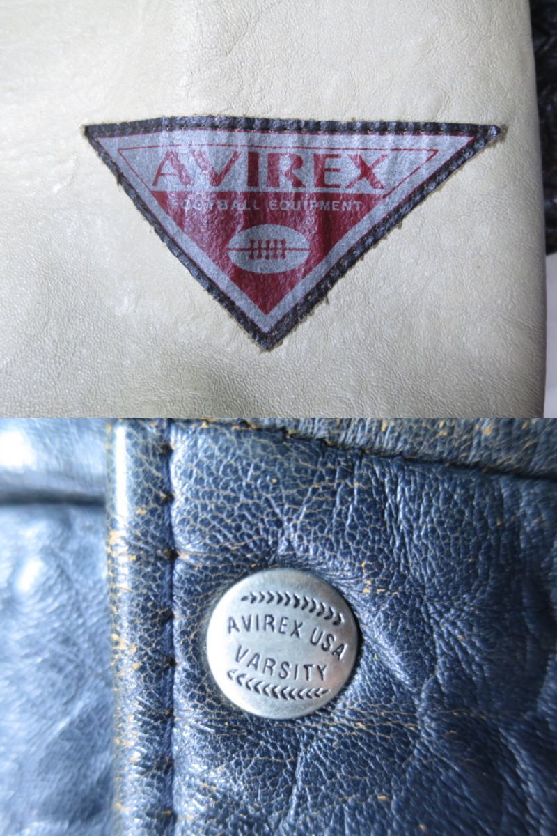 90s AVIREX アヴィレックス オールレザー 本革 スタジャン S 90s AVIREX アヴィレックス オールレザー 本革 スタジャン S