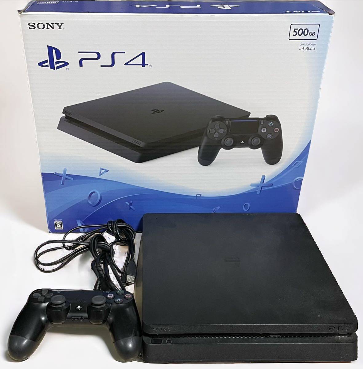 稼働品】SONY PS4 本体CUH-2000A 500GB Jet Black ジェットブラック