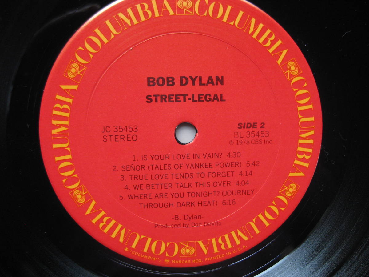 LP　BOB DYLAN ボブ・ディラン　STREET LEGAL_画像6