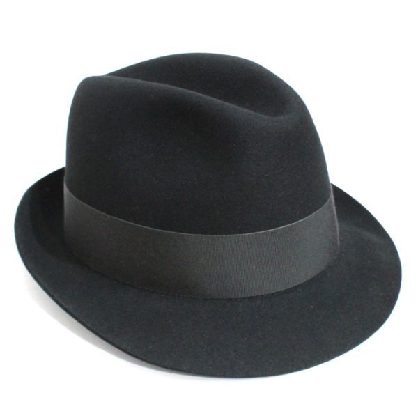 ボルサリーノ borsalino 390131 アレッサンドリア ショート フェドラハット／フェルトハット (57) ブラック 新品_画像5