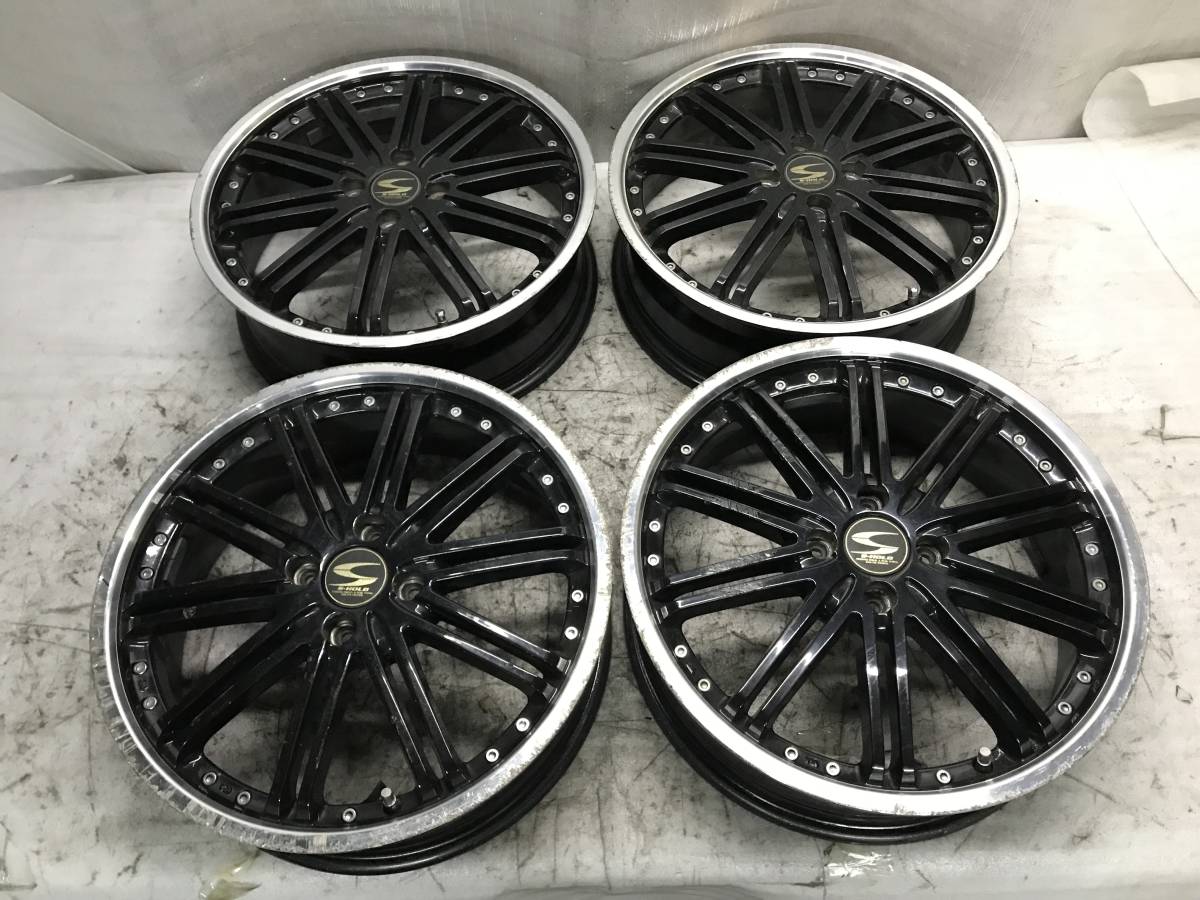 S-HOLD Sホールド 17インチ アルミホイール 17×5.5J ET 45 PCD 100 4H 中古 タント スペ-シア N-BOX ウェイク ミラ アルト ワゴンR 等