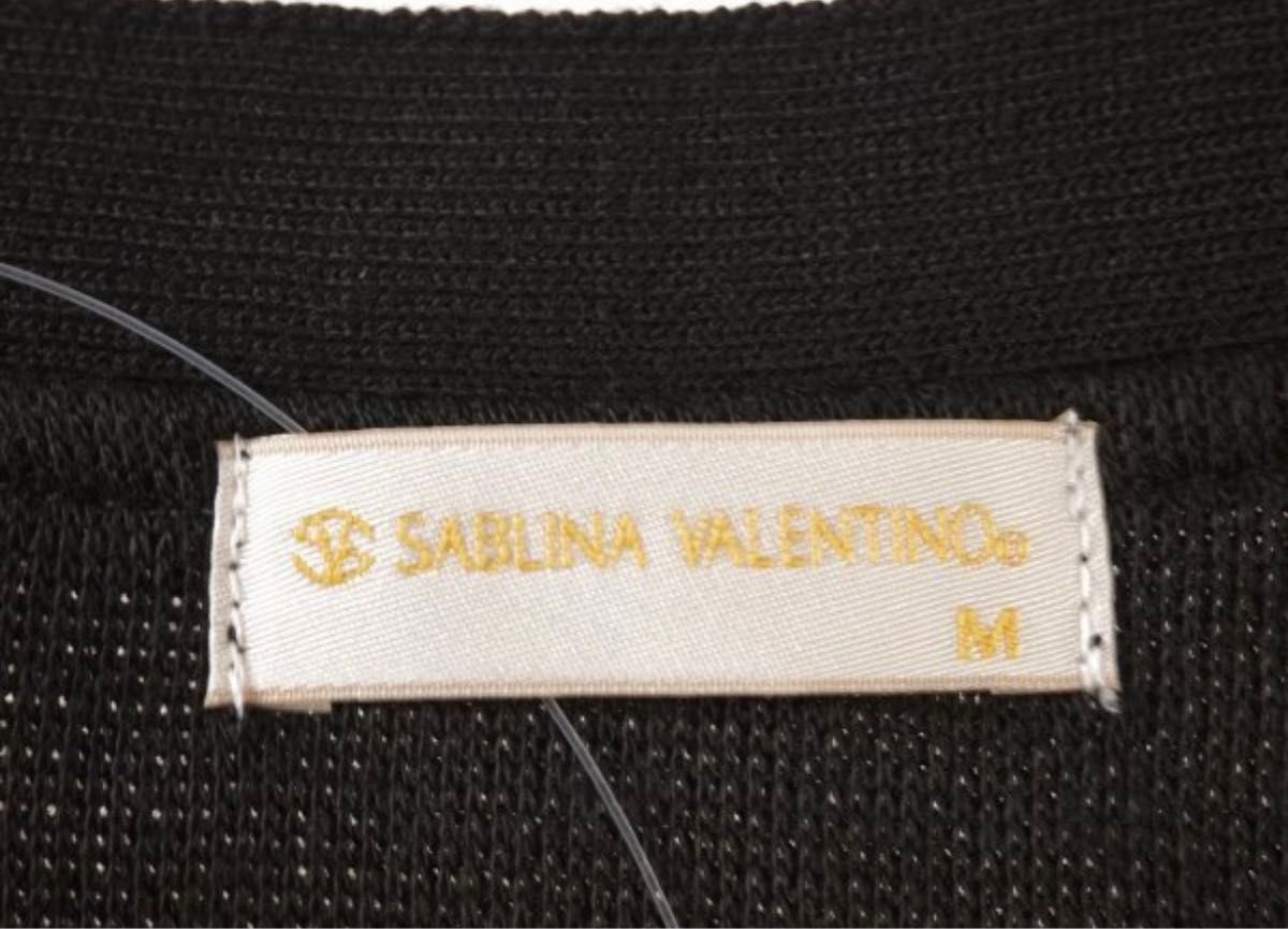 本日SALE！！新品　SABLINA VALENTINO  長袖 ウォッシャブル　Vネックカーディガン　黒M  タグ付