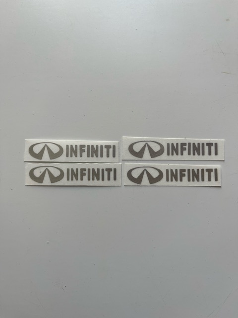 INFINITI インフィニティ ドアバイザー用ステッカー 4枚セット シルバー 銀色ステッカー インテリア 携帯 他 色々 カッティングステッカー_画像1