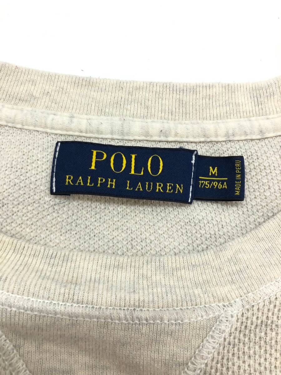 □POLO RALPH LAUREN 長袖スウェット M(175/96A) 灰 ポロラルフローレン メンズ 綿100％ ロゴ刺 複数落札同梱OK B231222-5_画像3