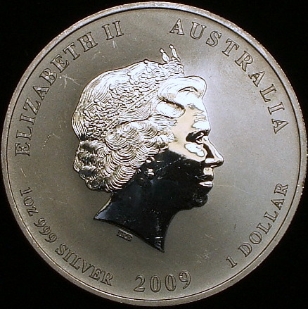  原文:【オーストラリア大型銀貨】（丑年 1オンス純銀 2009年銘 31g）