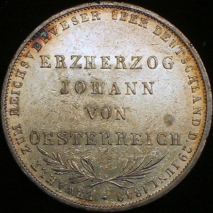  原文:【ドイツ大型銀貨】（1848年銘 21.2g）