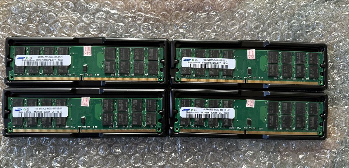 正規品 超希少 新品 未使用品 デスクトップPC用メモリ SAMSUNG サムスン PC2-6400U DDR2 800MHz 16GBメモリ(4GB×4枚セット) 送料無料の画像1