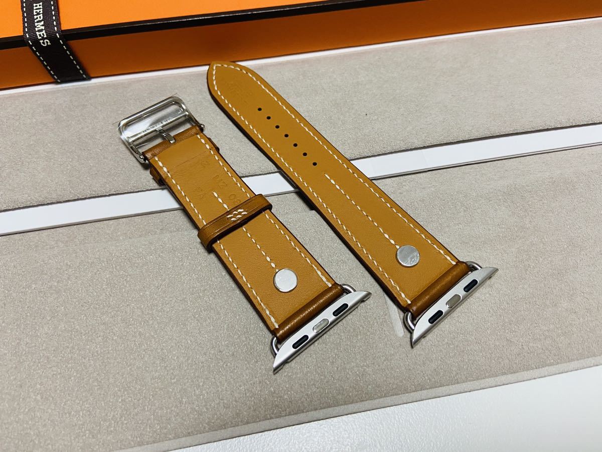 新品未使用 Apple Watch HERMES 44mm 45mm シンプルトゥール レザーストラップ クルード セル ベルト アップルウォッチ エルメス Series9_画像4