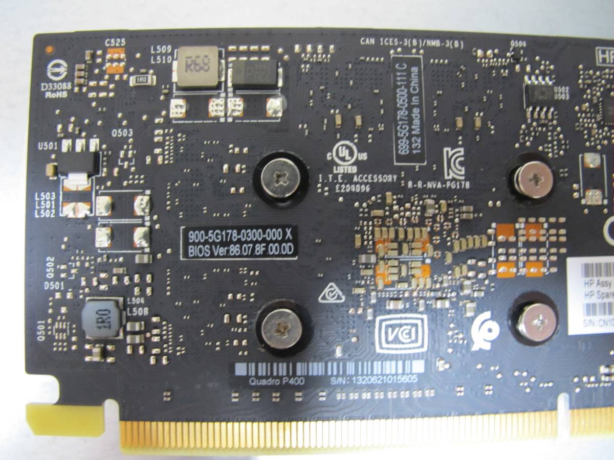 HP　NVIDIA Quadro P400　中古　ロープロファイル　　　5605_画像6