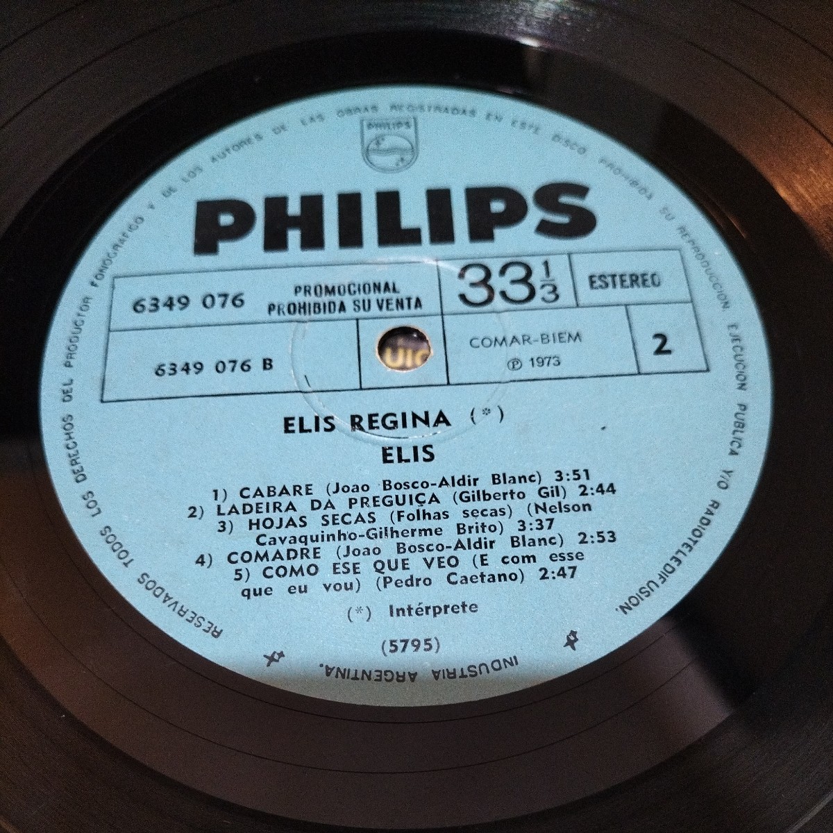 ボサノバ　輸入盤中古輸入 レコード　エリスレッジーナ　Elis アルゼンチン盤　Elis Regina Bosa Nova _画像4