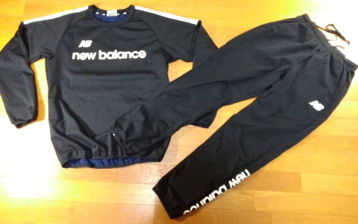 New Balance/ニューバランス 裏フリース? ウインドブレーカー 上下セット SIZE:M 黒 白 送料1000円～ 防寒 冬