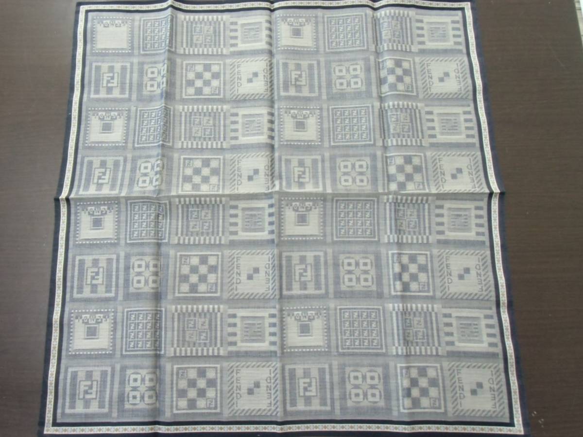  unused FENDI Fendi handkerchie 2 pieces set 49×49cm gray series 