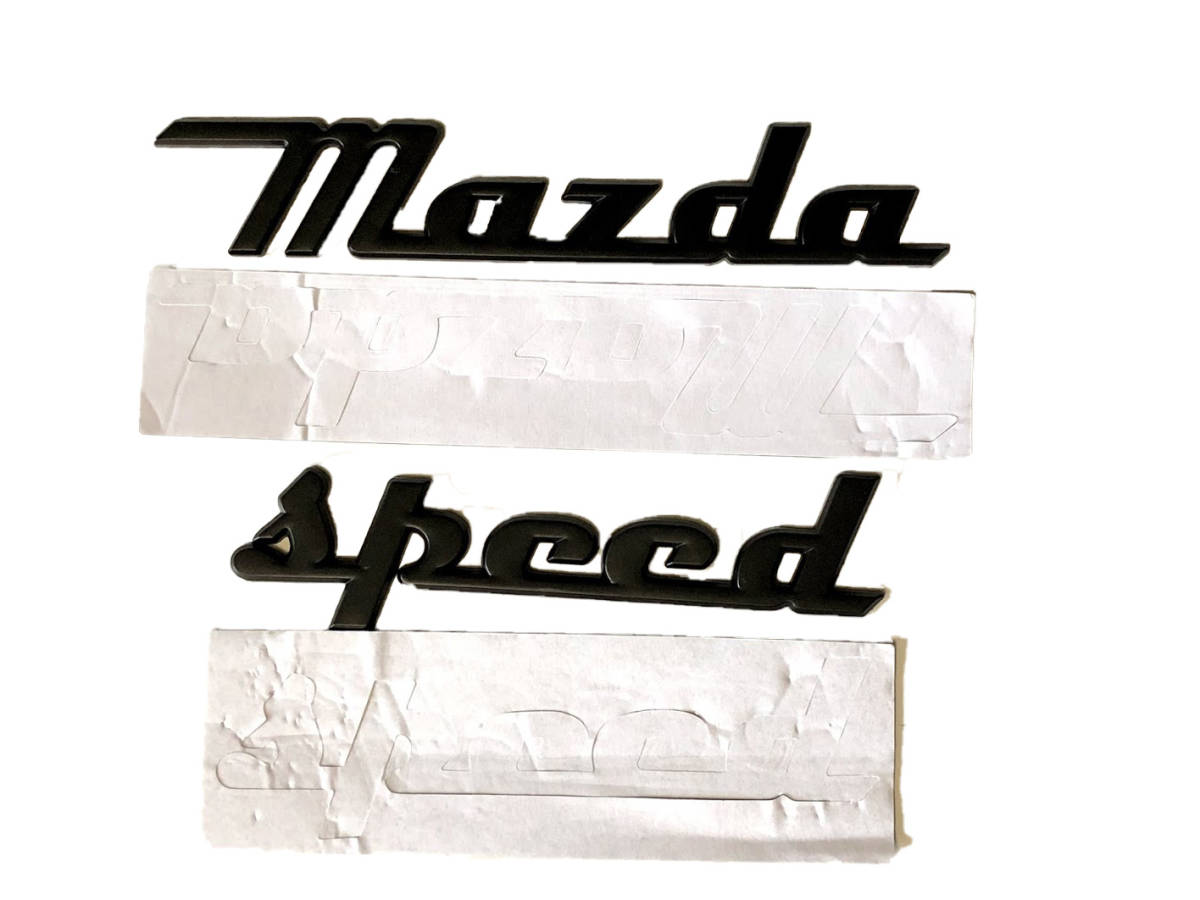 [ postage included ]MAZDASPEED ( Mazda Speed ) 3D black metallic ru retro emblem B sticker Mazda CX3 CX5 CX8 RX7 Axela Demio 