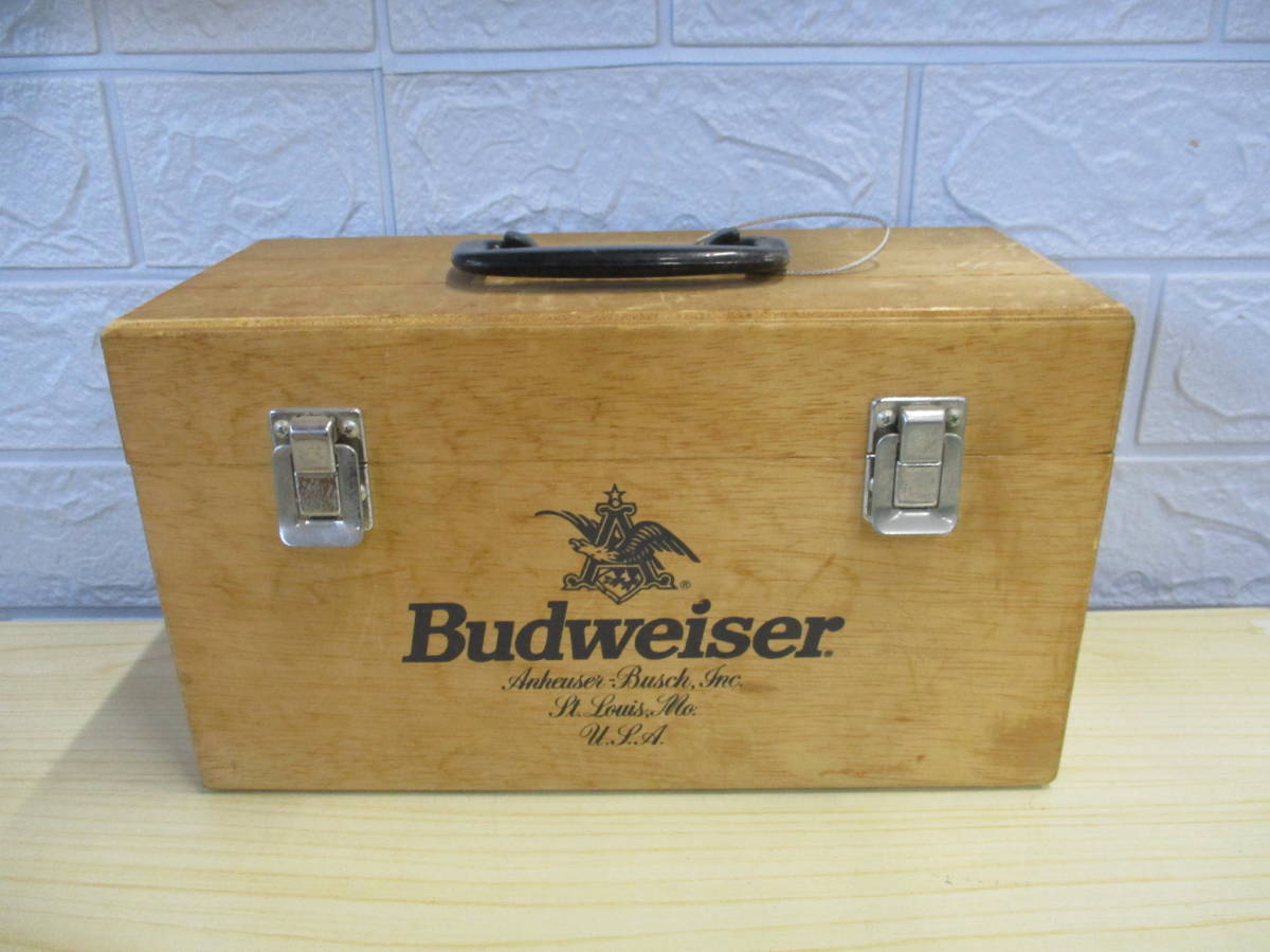 む226　棚ほ　現状品　Budweiser　バドワイザー　BOX　2個セット　ボックス　空箱　木製　木箱_画像2