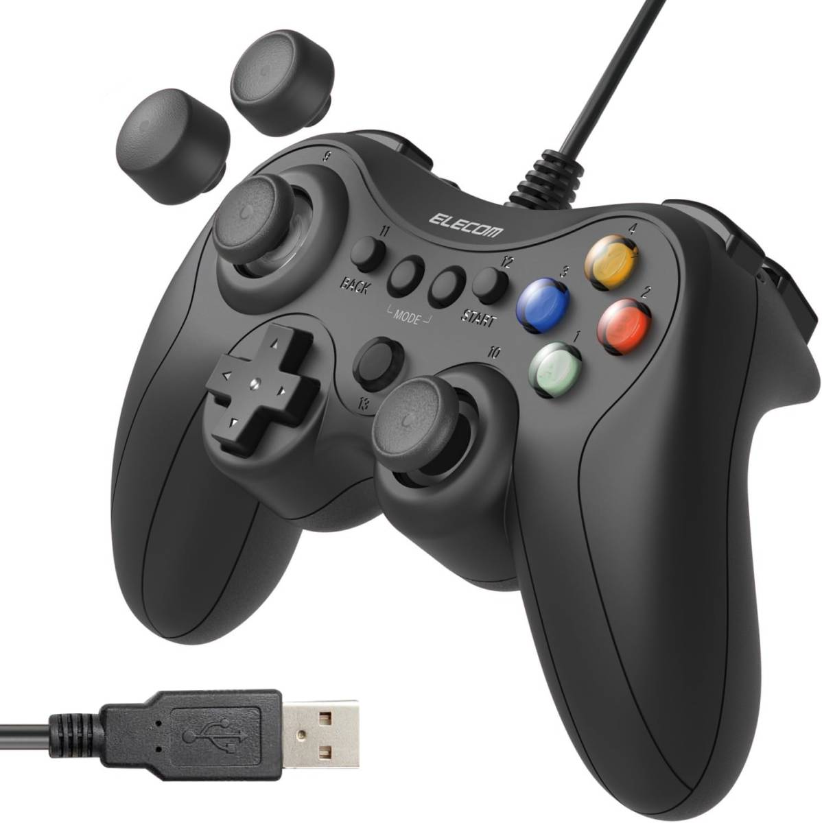 軽量タイプ Xbox系配列 エレコム ゲームパッド 有線 Xinput Xbox系配置 FPS仕様 メカニカルトリガー スティック