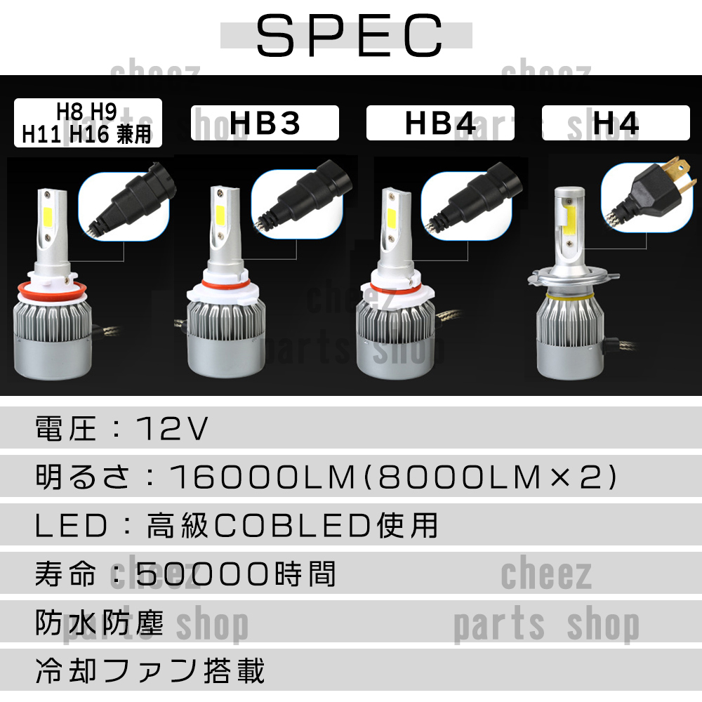 爆光 イエロー 黄 LED ヘッドライト H4 コスパ最高！ ヘッドランプ 送料無料 バイク 車o5b_画像4