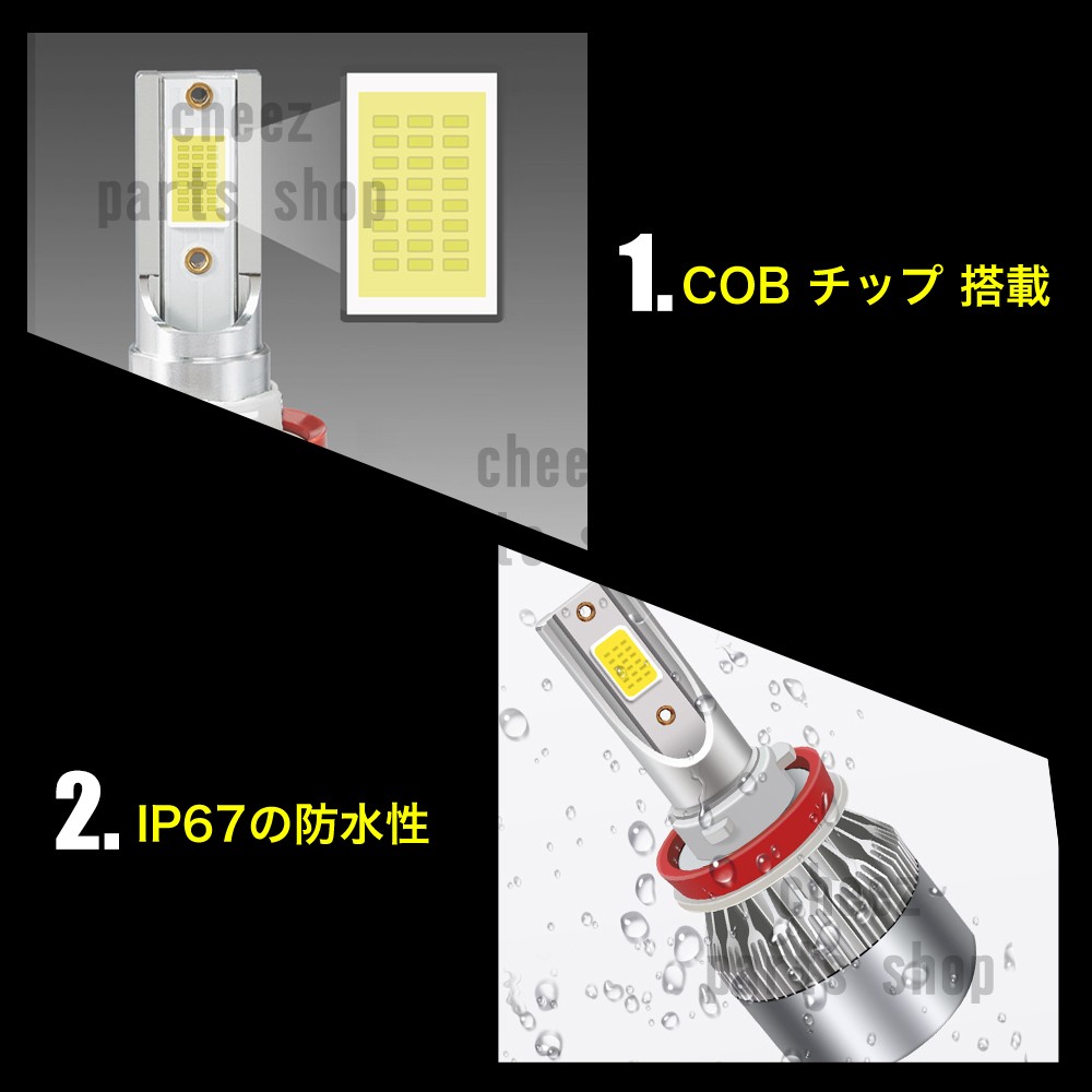 爆光 イエロー 黄 LED ヘッドライト H4 コスパ最高！ ヘッドランプ 送料無料 バイク 車o5b_画像2