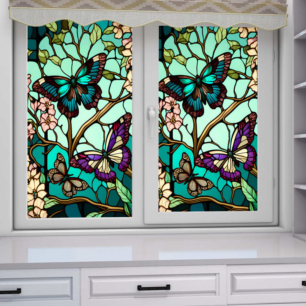  bargain * glass eyes .. seat interior window seal DIY abrasion glass equipment ornament stained glass stylish butterfly [45cm×100cm]