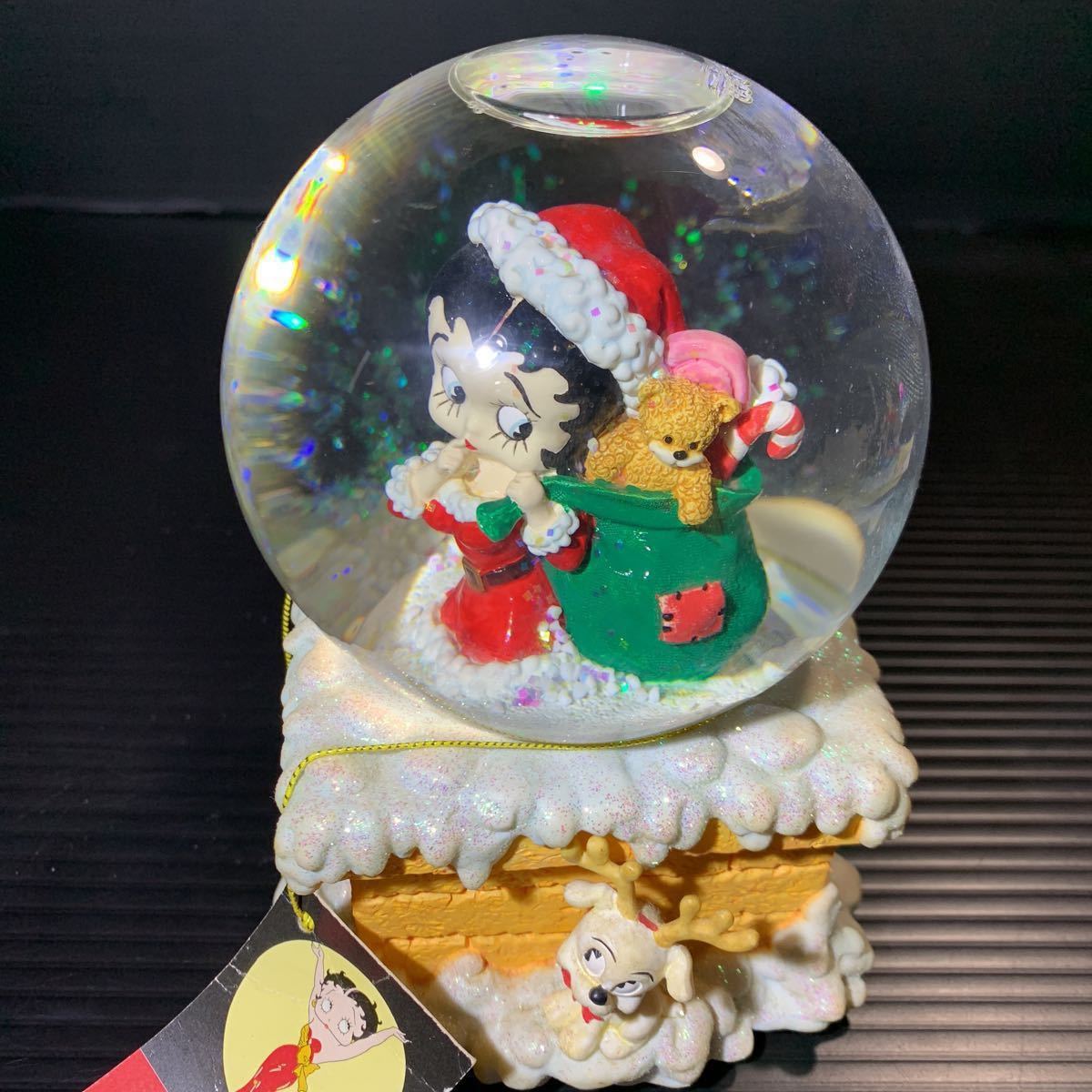 ベティ スノードーム スノーグローブ オルゴール 付 サンタクロース クリスマス BETTY BOOP ベティ・ブープ 1999年 No.6810 ベティちゃん_画像1