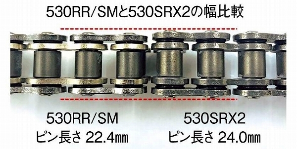 EKチェーン/江沼チェーン 薄型シールチェーン RR/SMシリーズ カワサキ W1/W1SA/W3 650cc シルバー 530 96L 継手：MLJ 530RR/SM(CR;NP) 2輪_画像3