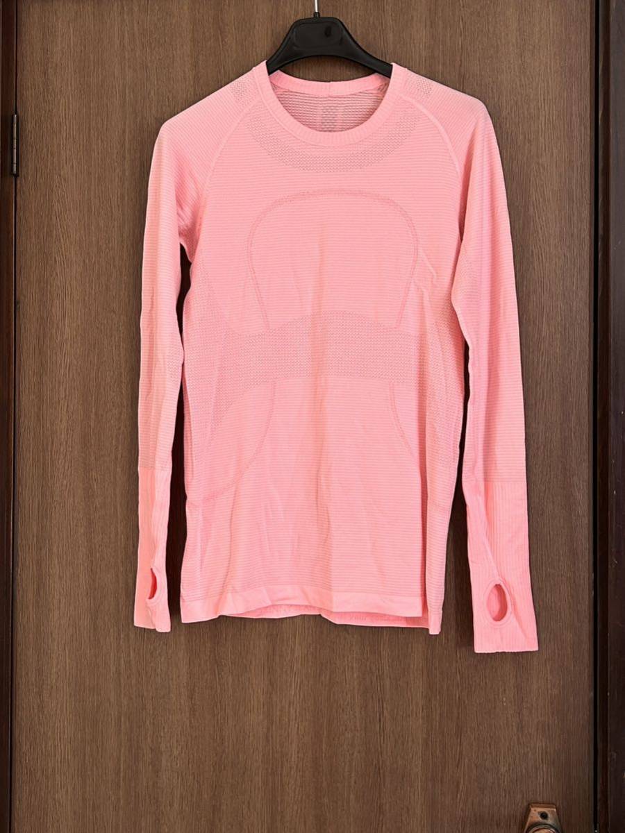 lululemon ルルレモンSwiftly Tech Long-Sleeve Shirt 2.0長袖 T、サーモンピンク系、8_画像1