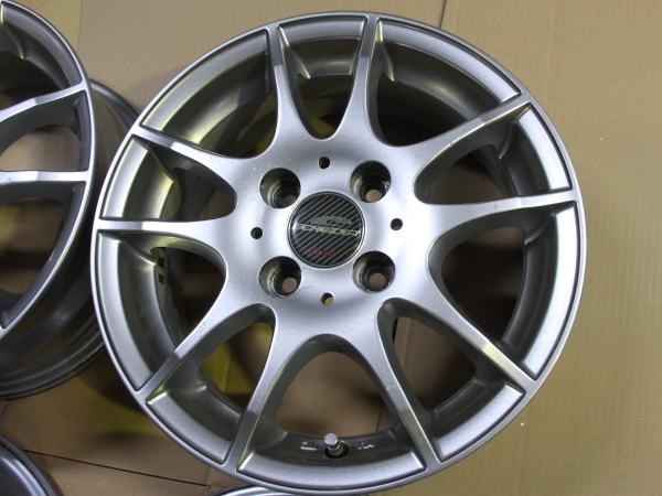 A-TECH シュナイダー 14インチ アルミホイール 14x5.5J インセット45 PCD100 4穴 中古品4本セット センターキャップ付き_画像3