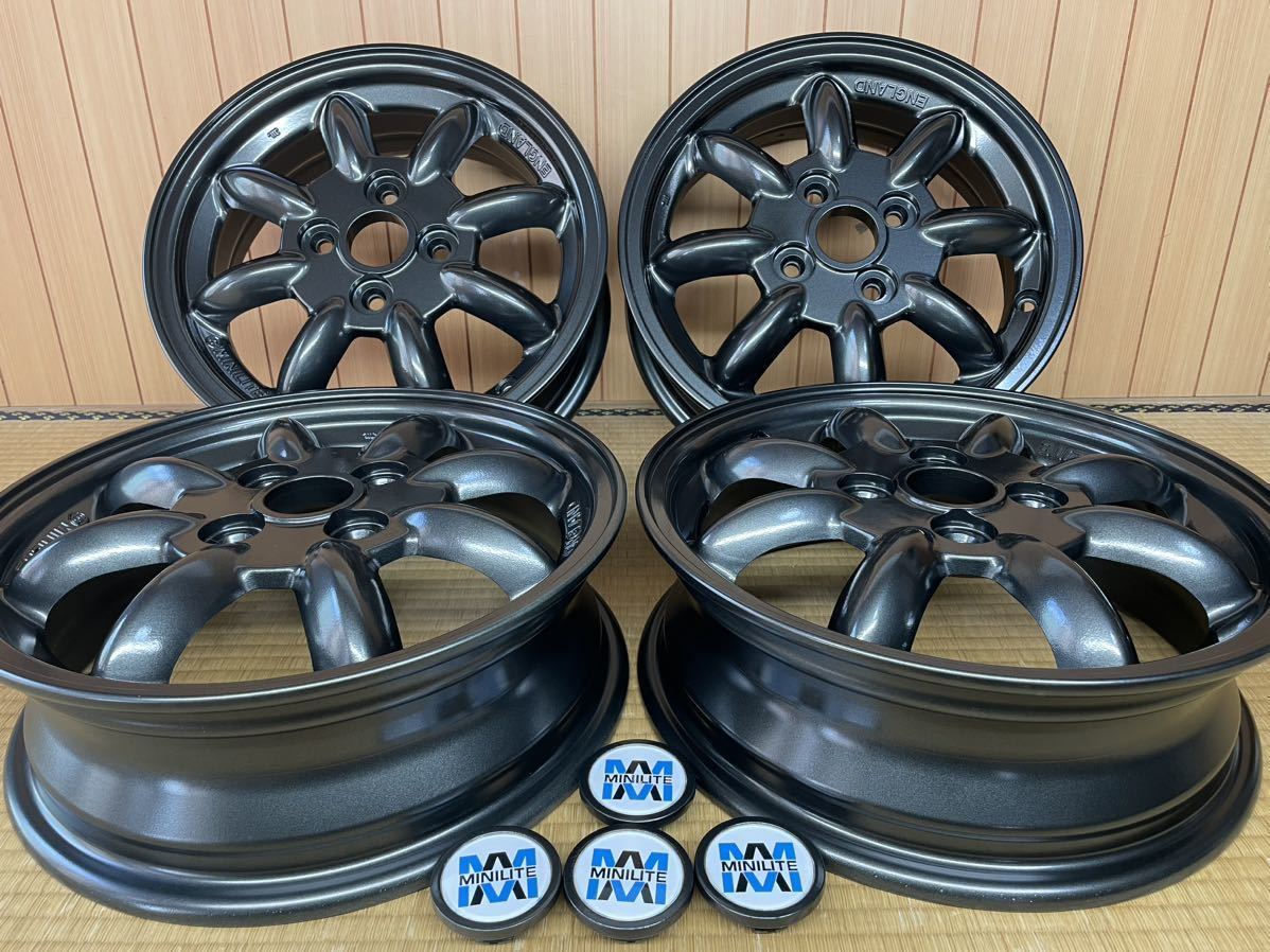 ダイハツ純正 MINILITE ミニライト 4本 14×4.5J ET45 4H PCD100 ガンメタ 美品_画像1