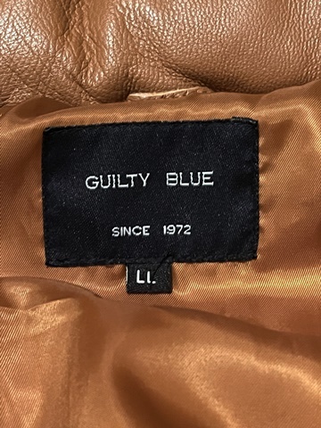 ギルティーブルー GUILTY BLUE 羊革 レザーダウンジャケット LL XL 茶色 ブラウン 本革 ギルティブルー 肉厚 シープレザー ラムレザー_画像5