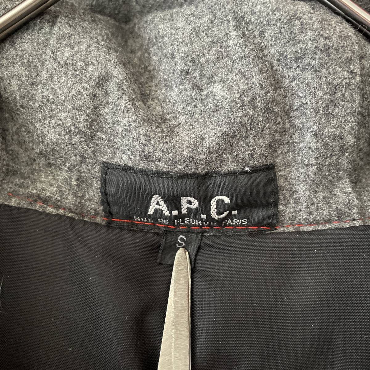 【90s/フランス製】A.P.C. size/1 (ig) アーペーセー アーカイブ ロング コート パーカー 中綿 アウター ビンテージ レッド parka jacket