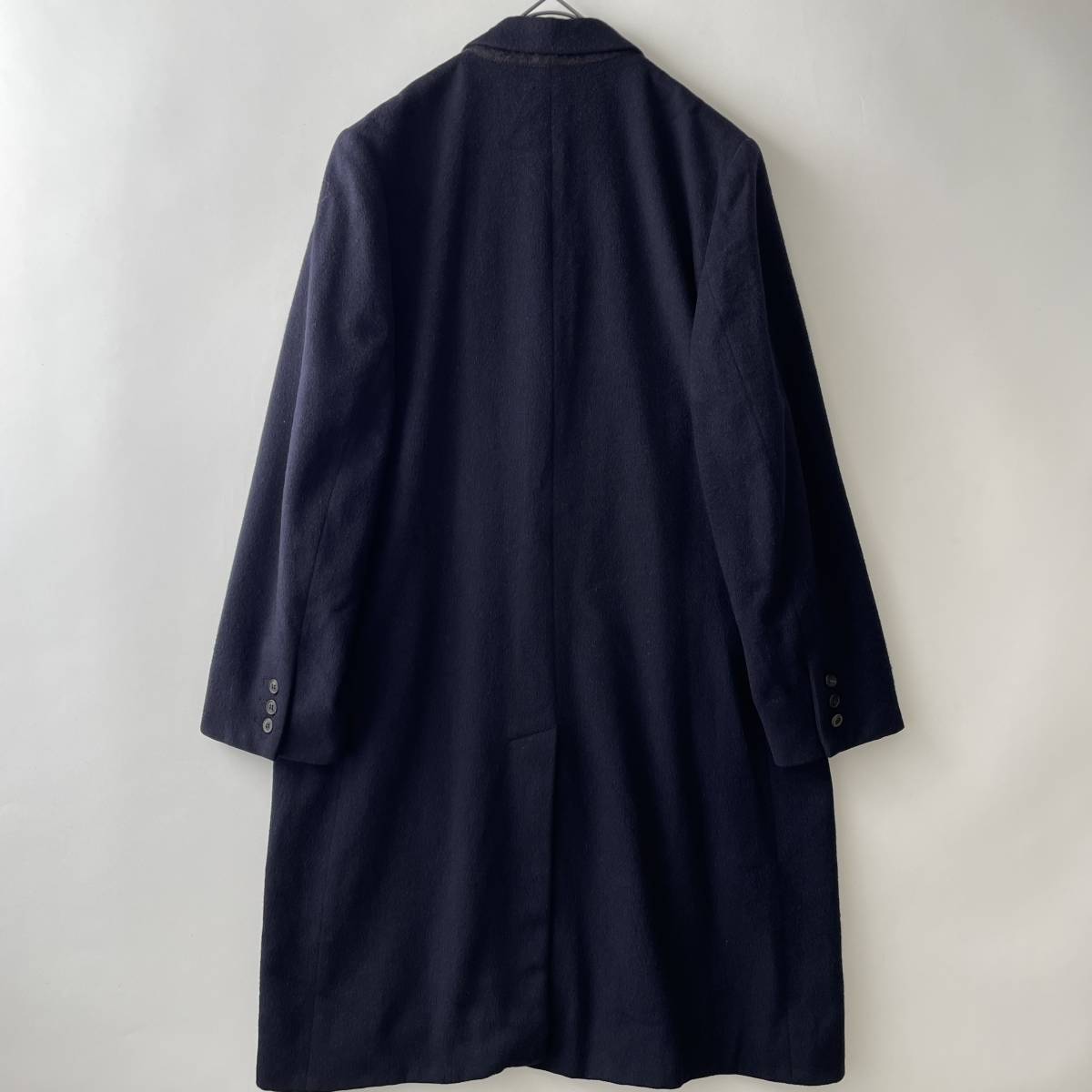 【90s/カシミヤ】A.P.C. size/S (te) フランス製 アーペーセー カシミア ウール チェスターコート アウター ネイビー 紺 cachemire coat_画像2