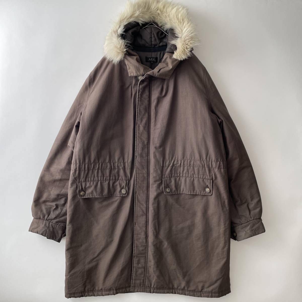 A.P.C. size/XS (jb) アーペーセー 大きめ オーバーサイズ M51 パーカー ミリタリーアウター フーデッドコート キツネ毛皮 ファー coat_画像1