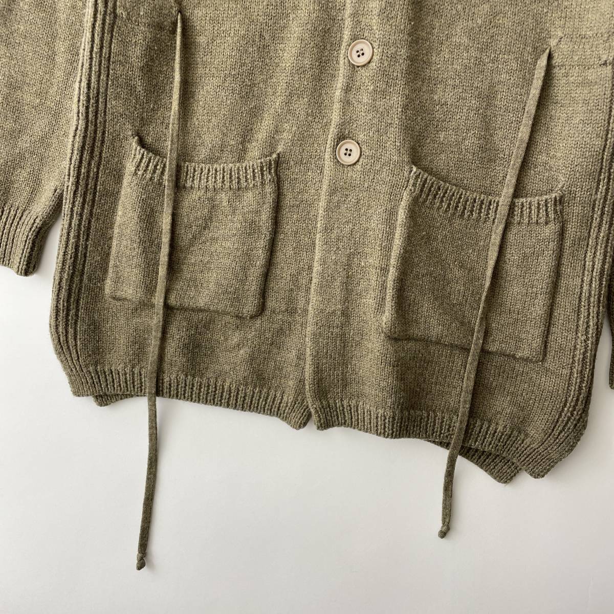 NONNATIVE size/1 (jb) ノンネイティブ ウールニットジャケット カーディガン セーター アウター ノーカラー ベージュ JAPAN knit_画像8