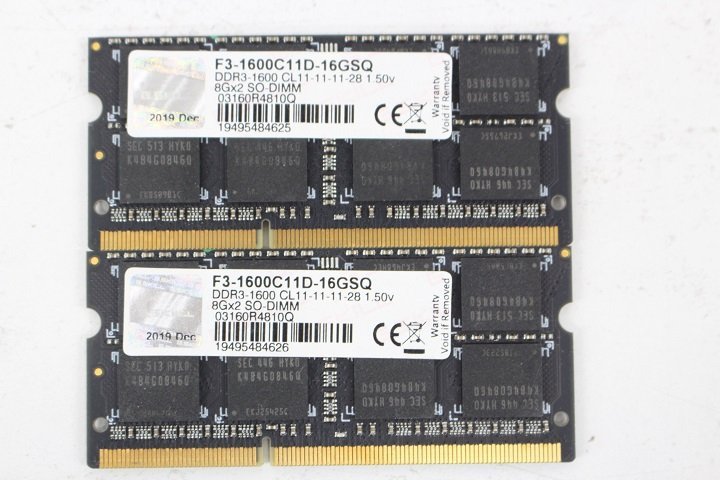 G.SKILL F3-1600C11D-16GSQ ノート用 DDR3-1600 8GB 2枚セット 計16GB メモリ☆_画像1