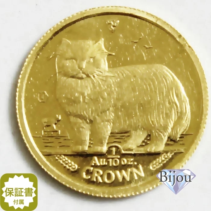 K24 Man island cat gold coin coin 1/10 ounce 3.11g 1989 year peru car cat maneki-neko original gold written guarantee attaching . free shipping gift 