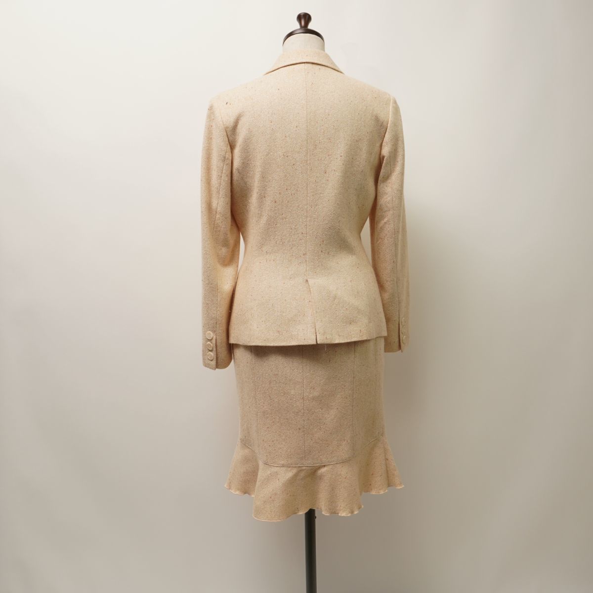  прекрасный товар 4*C выставить юбка костюм tailored jacket общий обратная сторона nep твид ламе колени длина подкладка есть бежевый размер 40*KC1433