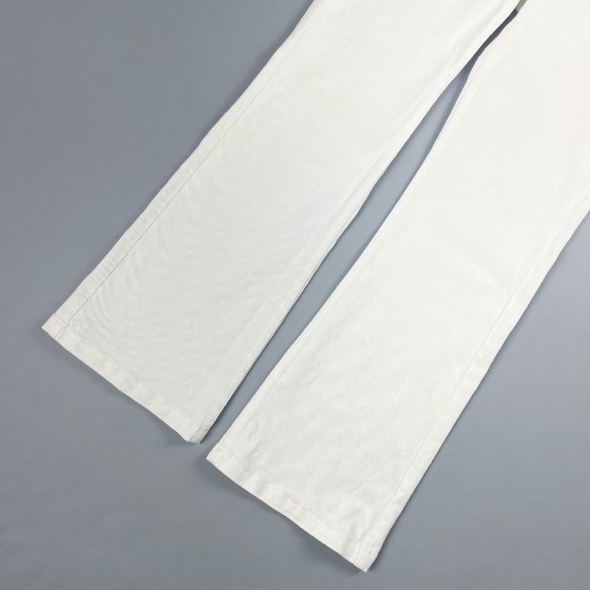 CELINE セリーヌ フロントポケットデザインデニムセミフレアパンツ ボトムス レディース 白 ホワイト サイズ36*KC854_画像4