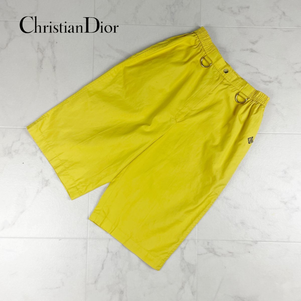 Christian Dior Christian Dior waist rubber flair shorts bottoms lady's yellow color yellow size M*KC170