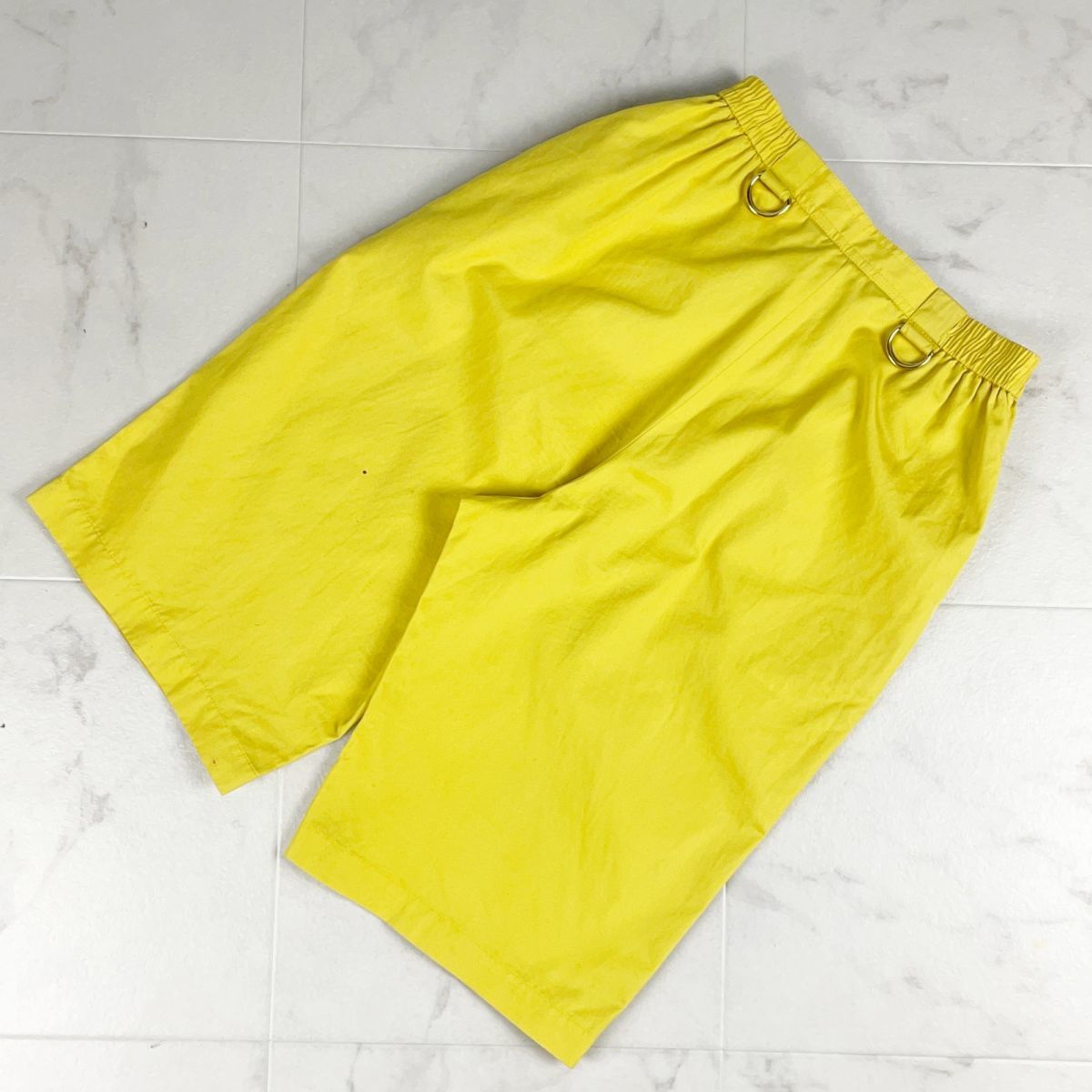 Christian Dior Christian Dior waist rubber flair shorts bottoms lady's yellow color yellow size M*KC170