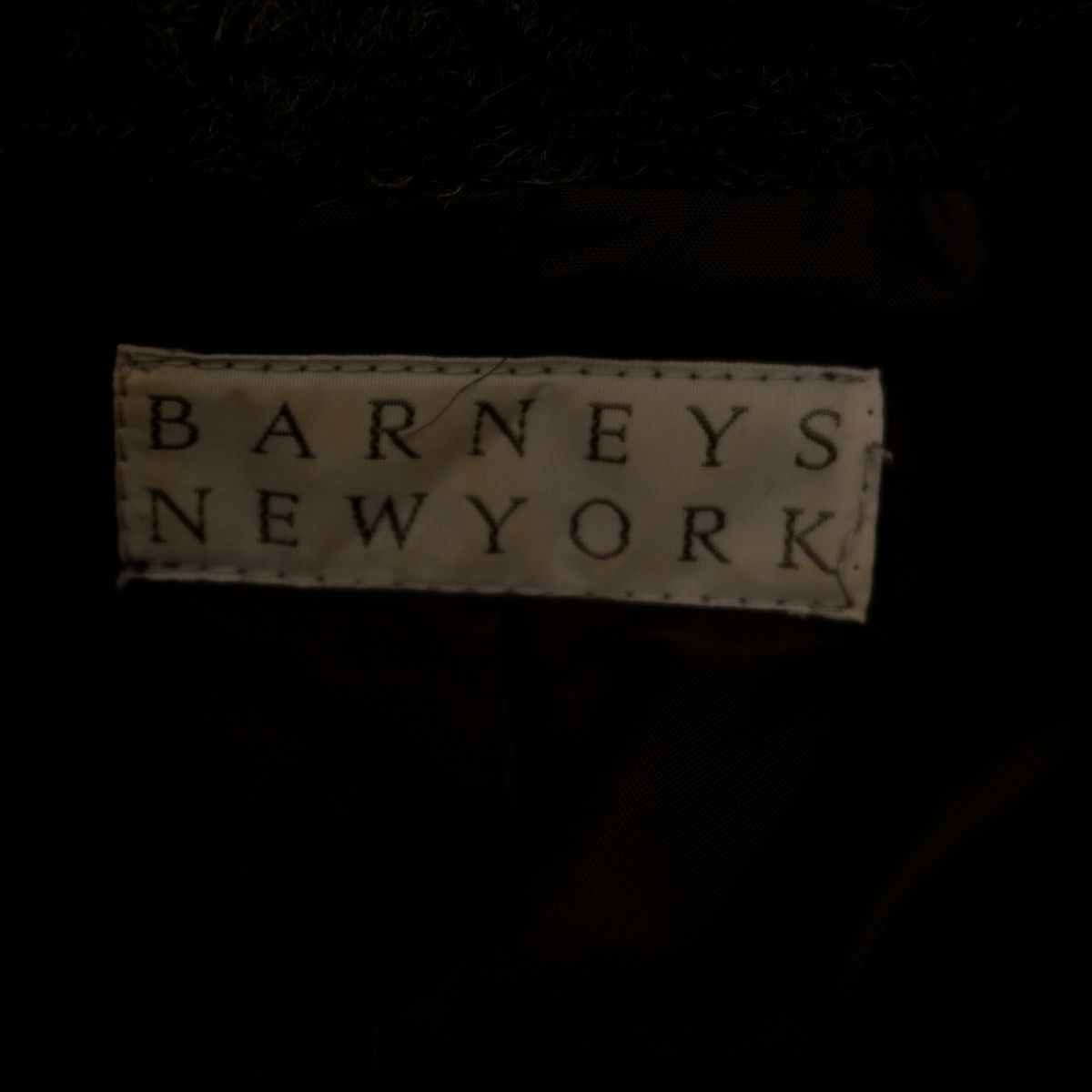 BARNEYS NEW YORK バーニーズ ニューヨーク ウール混 デザイン襟コート アウター レディース 黒 ブラック フリーサイズ*KC1512_画像6