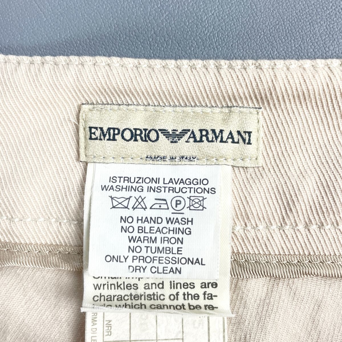 EMPORIO ARMANI エンポリオ アルマーニ セミフレアパンツ イタリア製 ボトムス ベルトデザイン レディース ベージュ サイズ40*KC1420_画像7