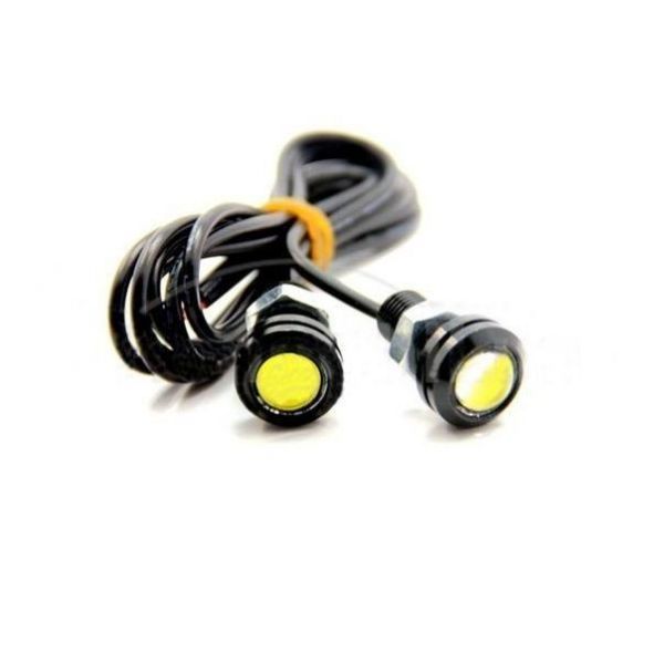 デイライト 12V 18mm COB 防水 スポットライト ボルト固定 丸型 埋め込み ホワイト 発光 ブラックボディ 10個 セット 送料無料 No,Lb5_画像3