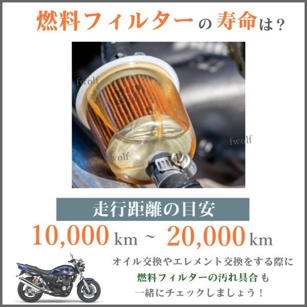 燃料フィルター 縦型 ガソリン ホース内径 6mm 対応 磁石内蔵 フューエルフィルター モンキー マグナ エイプ CB400SF 5個 セット Y20227j-2_画像4