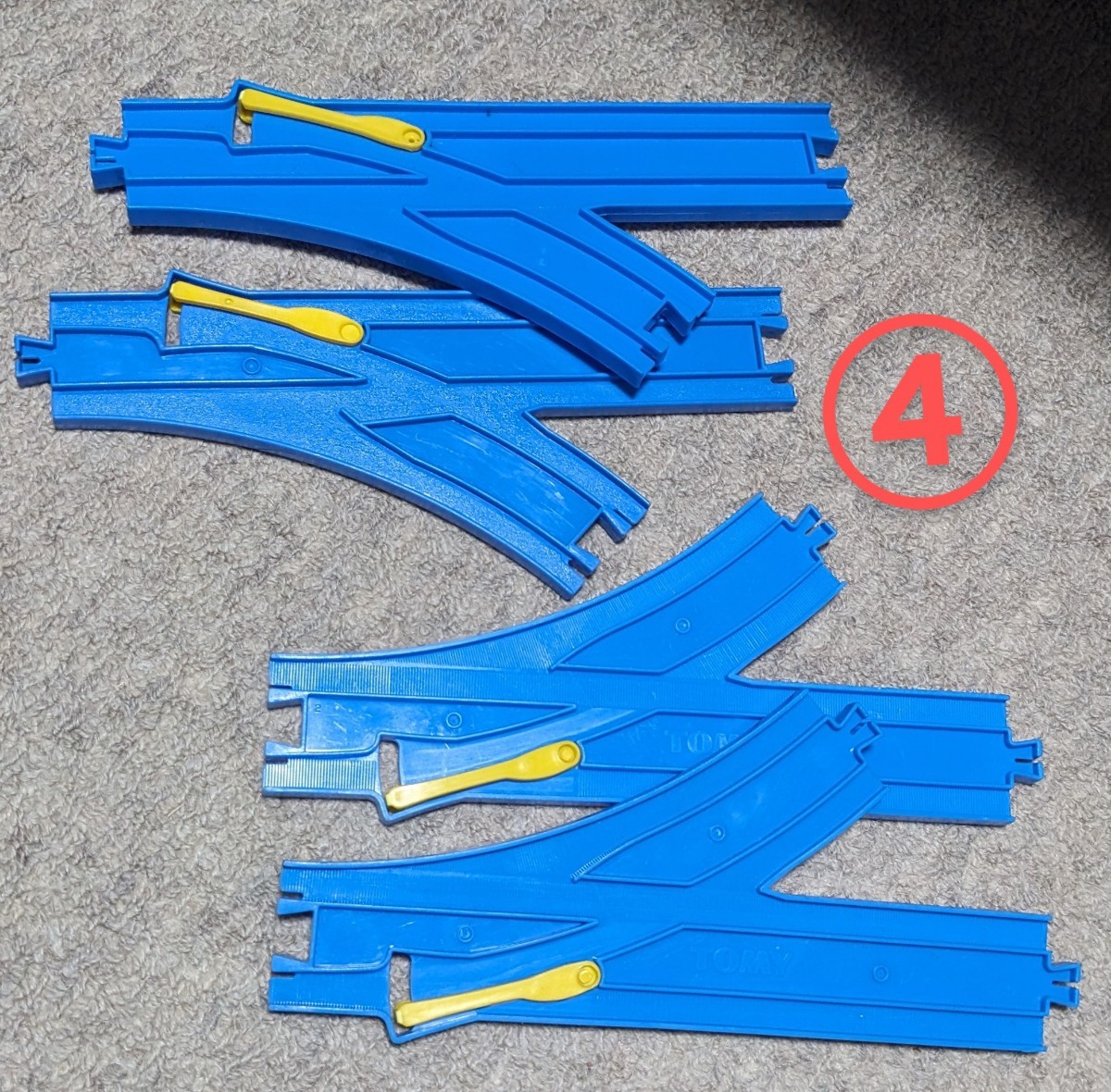  roadbed Plarail Turn out po in trail A&B each 2 ps total 4ps.@④ including in a package possible ( sending 210~