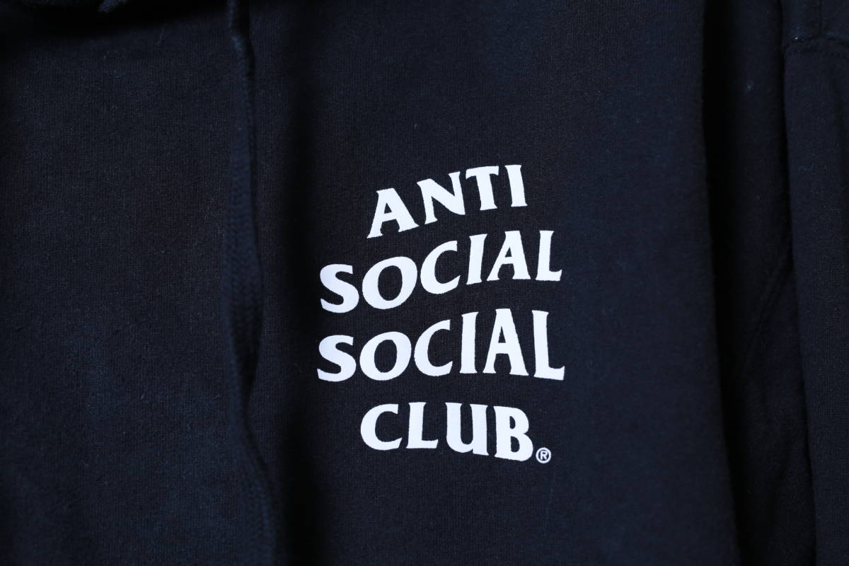 ★USA製ANTI SOCIAL SOCIAL CLUB アンチソーシャルソーシャルクラブ プリントパーカー　　古着ユーズド男性メンズL黒ブラックフーディー_画像8