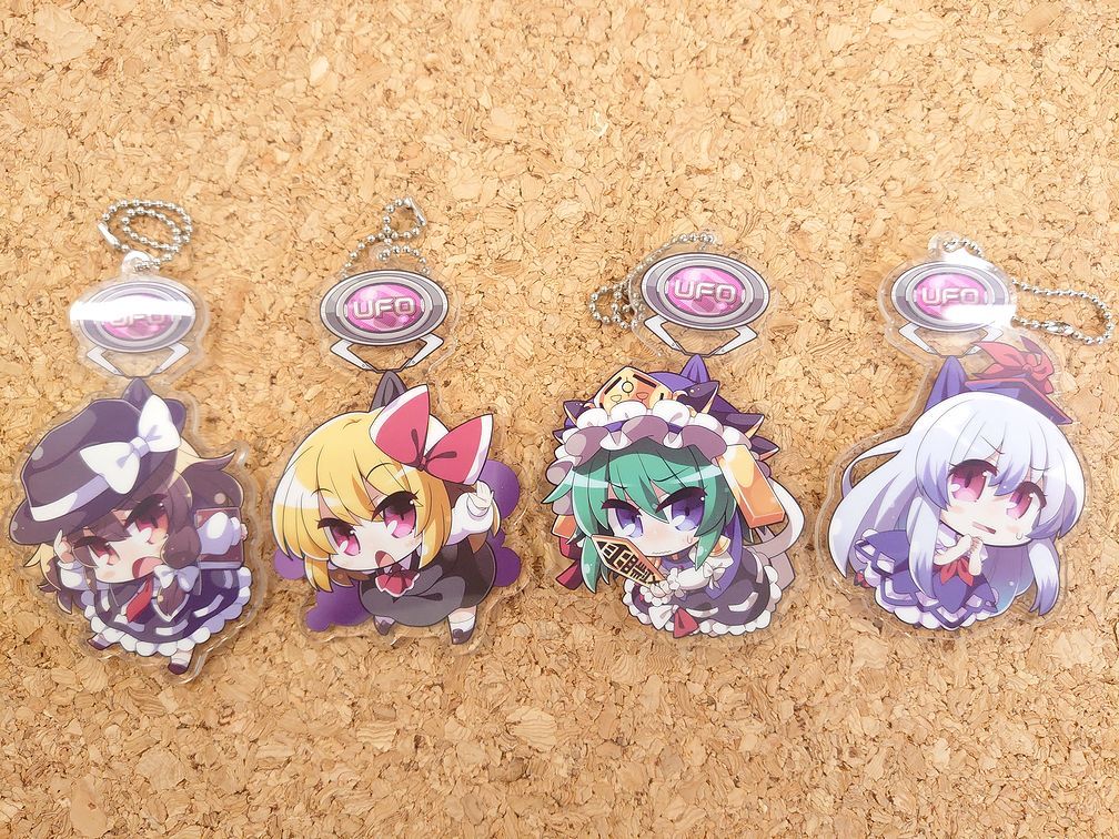 東方Project【UFOつままれアクリルキーチェーンマスコット】8種セット（中古美品）_画像3