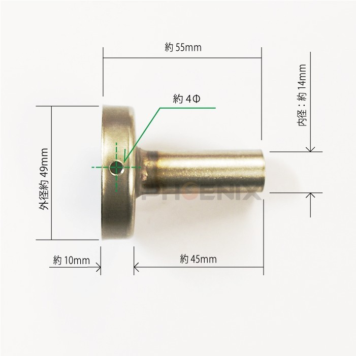 インナー サイレンサー バッフル 50Φ 50mm 消音 二輪 インナーバッフル シルバー 社外 マフラー用 バイク 汎用_画像3