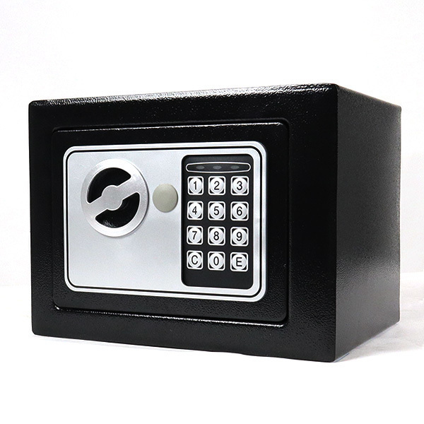  numeric keypad type electron safe small size crime prevention white [S-17ET] SIS safe battery type password number compact security valuable goods 