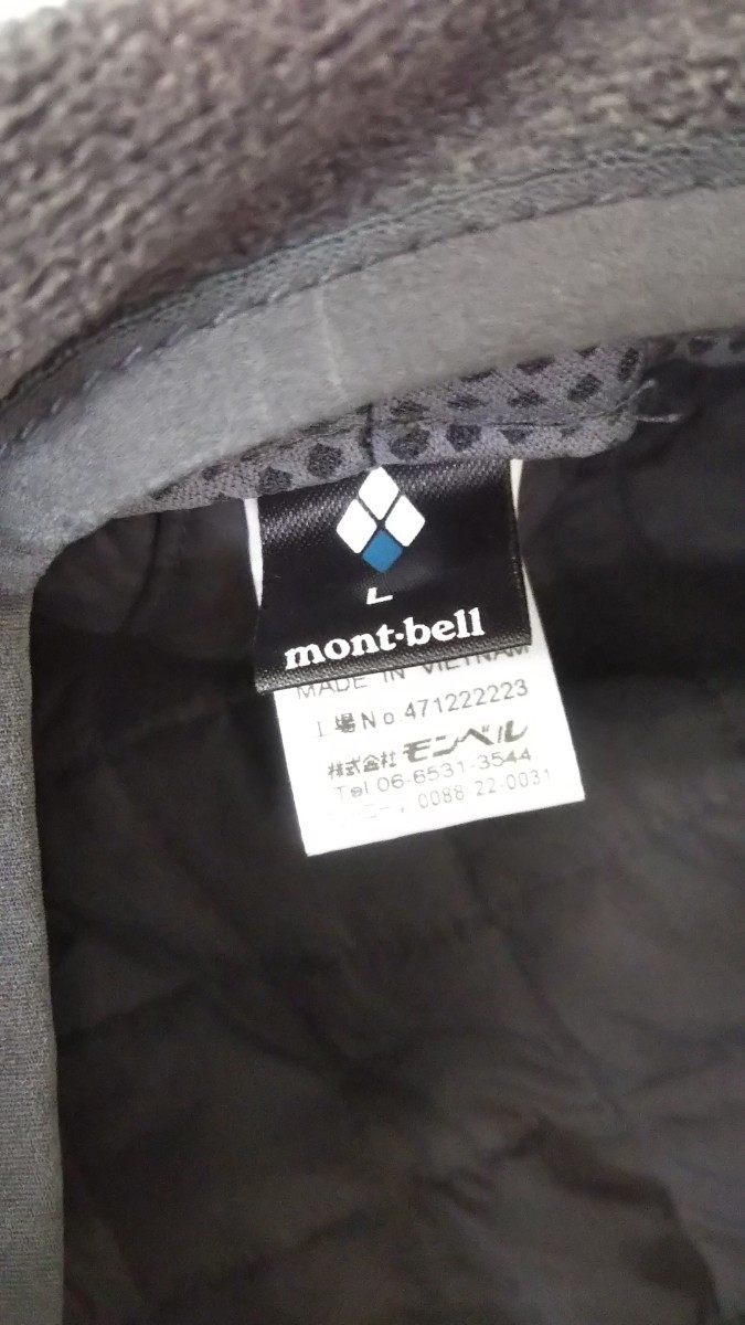 593送料100円 モンベル mont-bell エクセロフト ハンティングキャップ男女兼用 L 58-60cm 1118127 帽子 秋冬 ハンチング帽 黒ブラック系_画像8