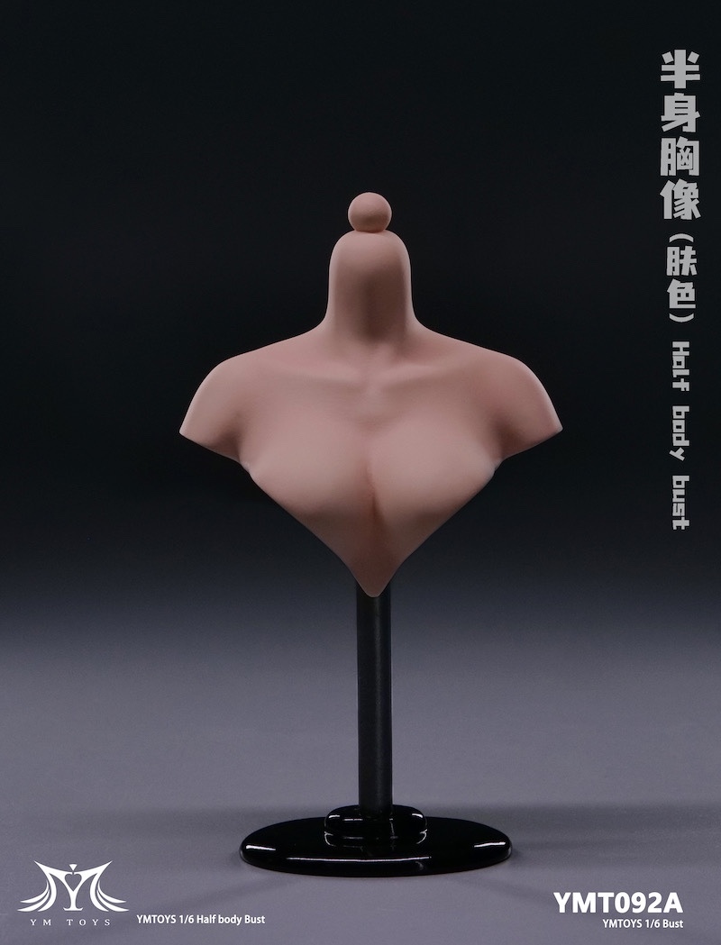 1/6 女性フィギュア YMTOYS ymt092 バストスタンド 女性胸像台座 白肌1個 サンタン肌1個 2個セット_画像2